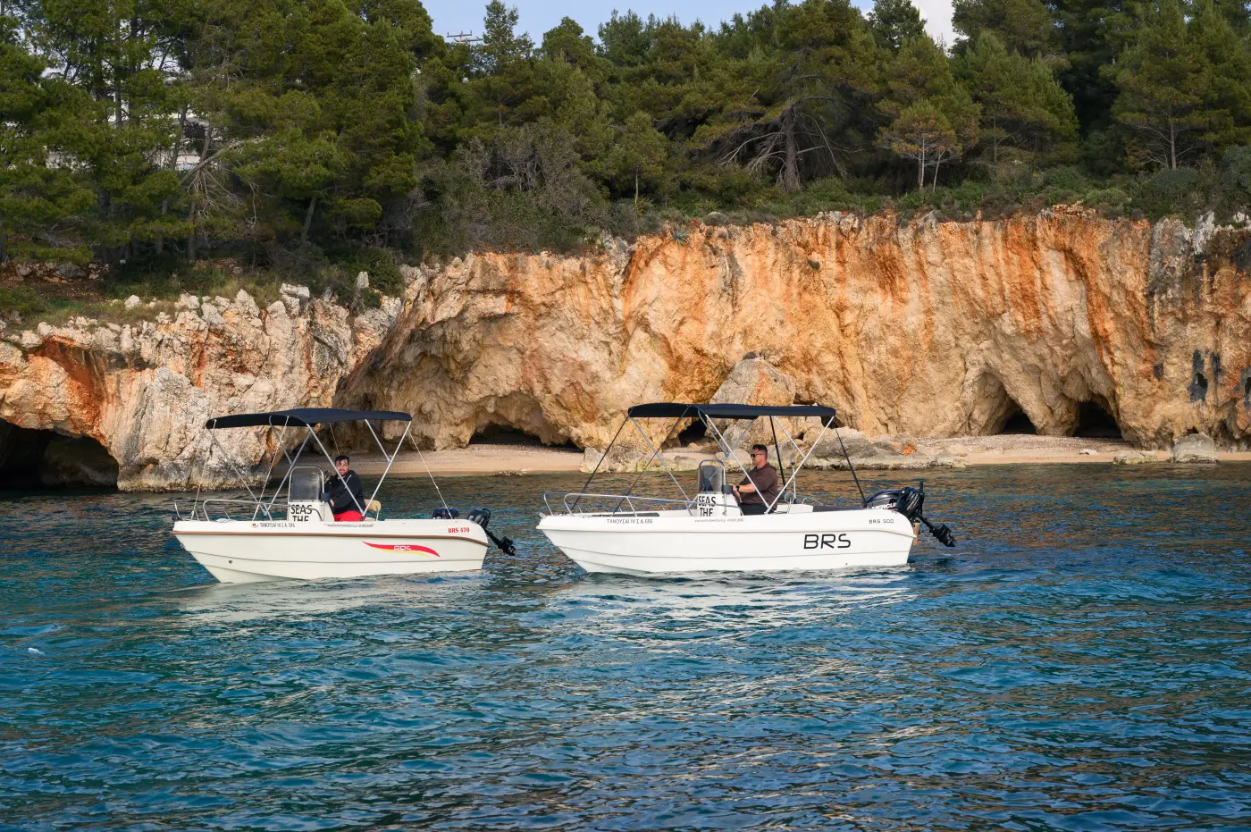 Hidden beaches boat route Kefalonia