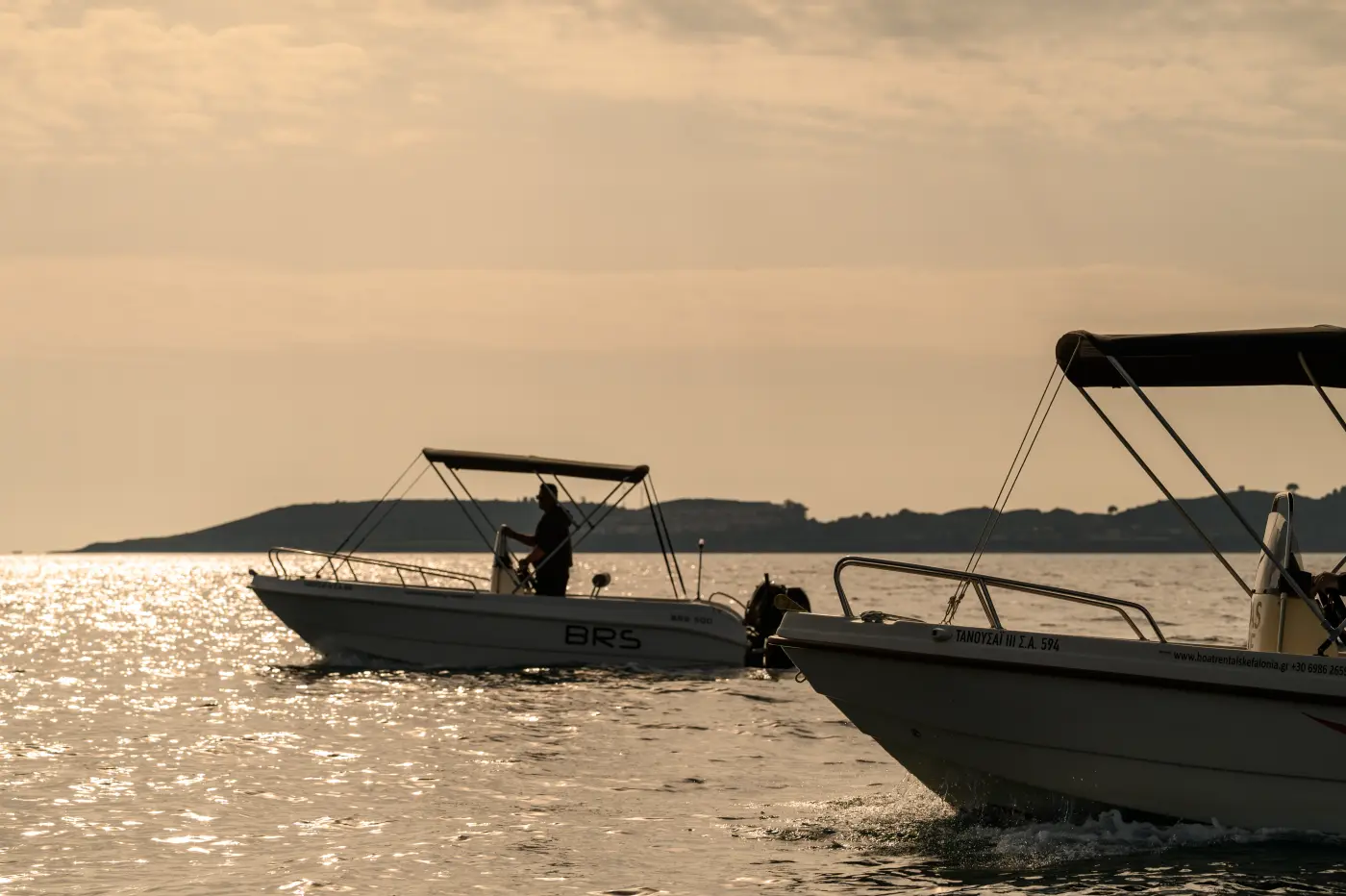 Sunset boat rental Kefalonia